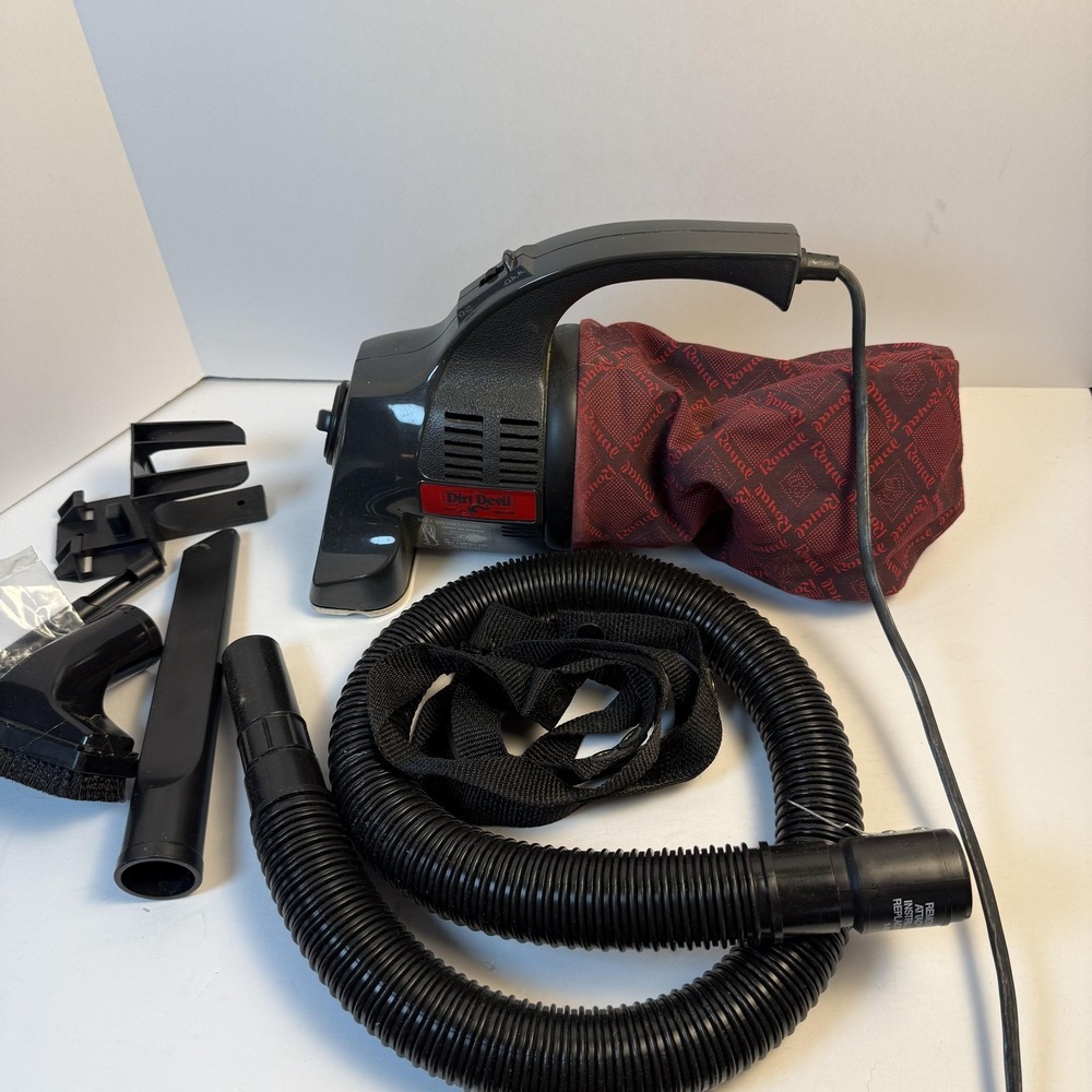 Vintage Dirt Devil Handheld Vacuum Model 510 Six Attachments USA TESTED